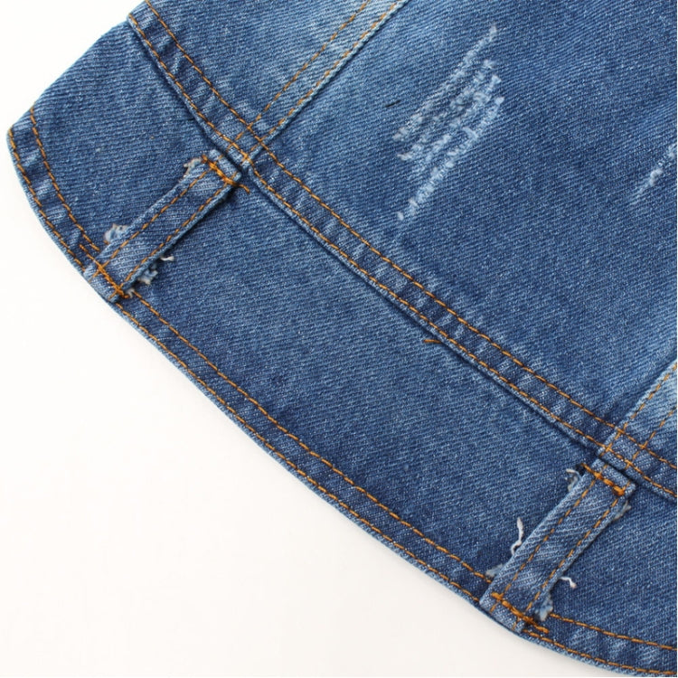 Retro Personality Denim Small Vest Pet Dog Clothes Pet Jacket, Size:L