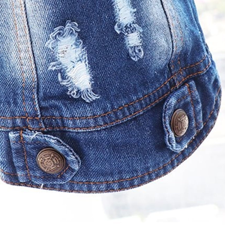 Retro Personality Denim Small Vest Pet Dog Clothes Pet Jacket, Size:XS