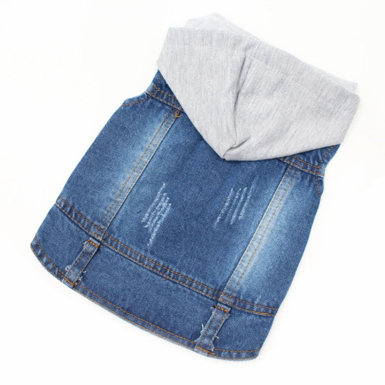 Retro Personality Denim Small Vest Pet Dog Clothes Pet Jacket, Size:XS
