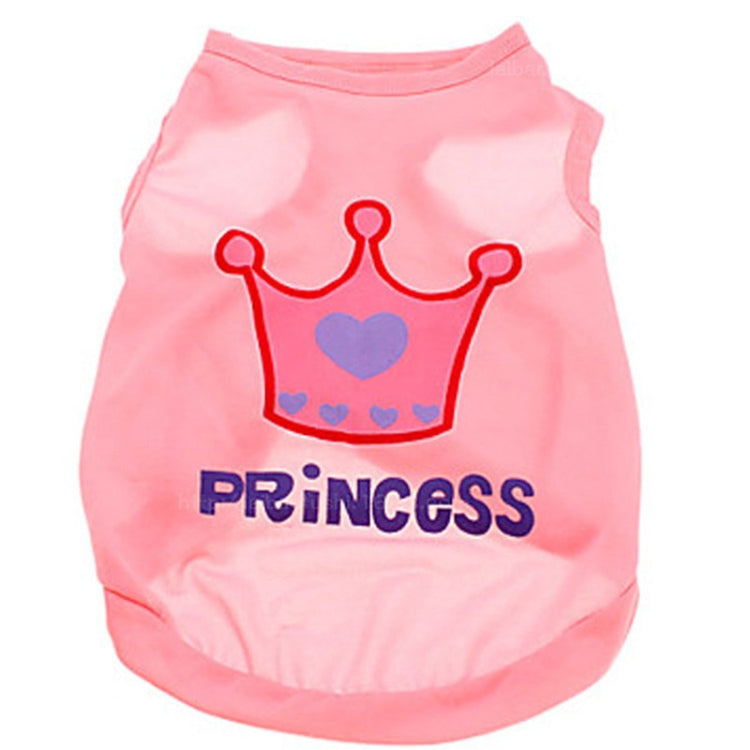 Cute Little Pet Dog Clothes Crown Vest Pet Clothes, Size:XS