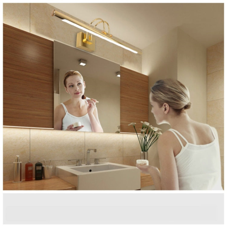 LED Mirror Headlight Waterproof  Rotatable Iron art Acrylic  Bathroom Washroom Indoor Wall Light, AC 110-240V, Emitting Color:White Light, Length:63cm 12W(Satin Nickel)