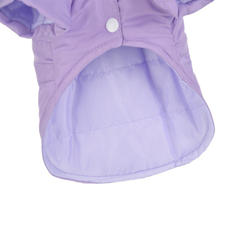 Pet Clothes Fur Collar Waist Down Cotton Padded Dog Coat, Size:M