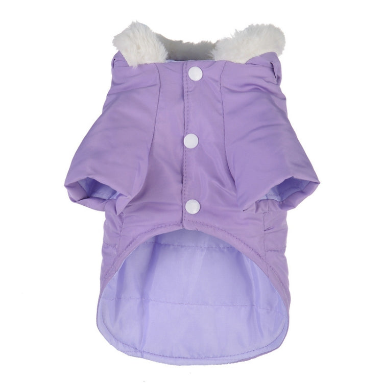 Pet Clothes Fur Collar Waist Down Cotton Padded Dog Coat, Size:XL