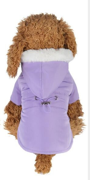 Pet Clothes Fur Collar Waist Down Cotton Padded Dog Coat, Size:XL