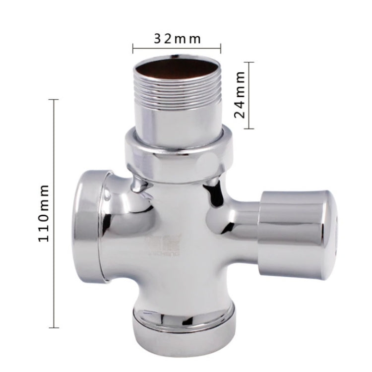 Stool Flush Valve Urinal Delay Valve Hand Press Flush Valve, Style:1 Inch Alloy Medium