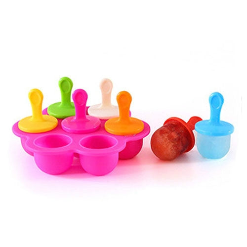 Silicone Mini Ice Pops Mold Ice Cream Ball Lolly Maker Popsicle Molds Baby DIY Food Supplement Tool