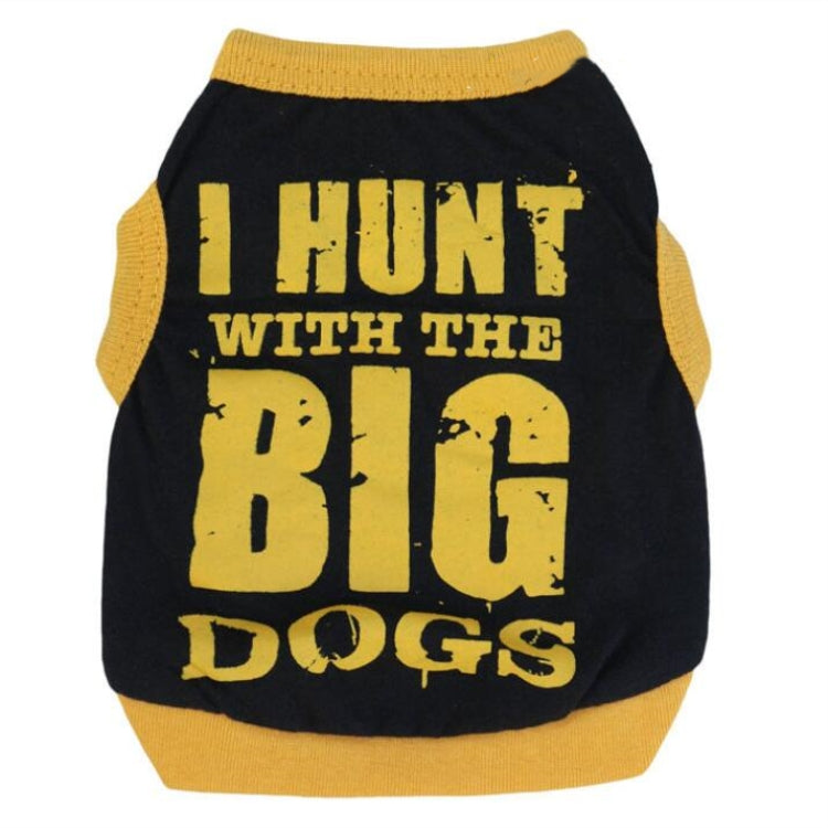 2 PCS Pet Supplies Dog Clothes Cotton Black Printed BIG Pet Vest Teddy Clothes, Size:S