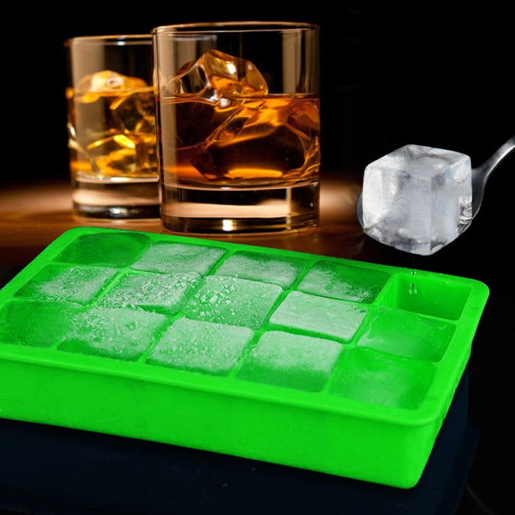 15 Grids DIY Big Ice Cube Mold Square Shape Silicone Ice Tray Fruit Ice Cream Maker