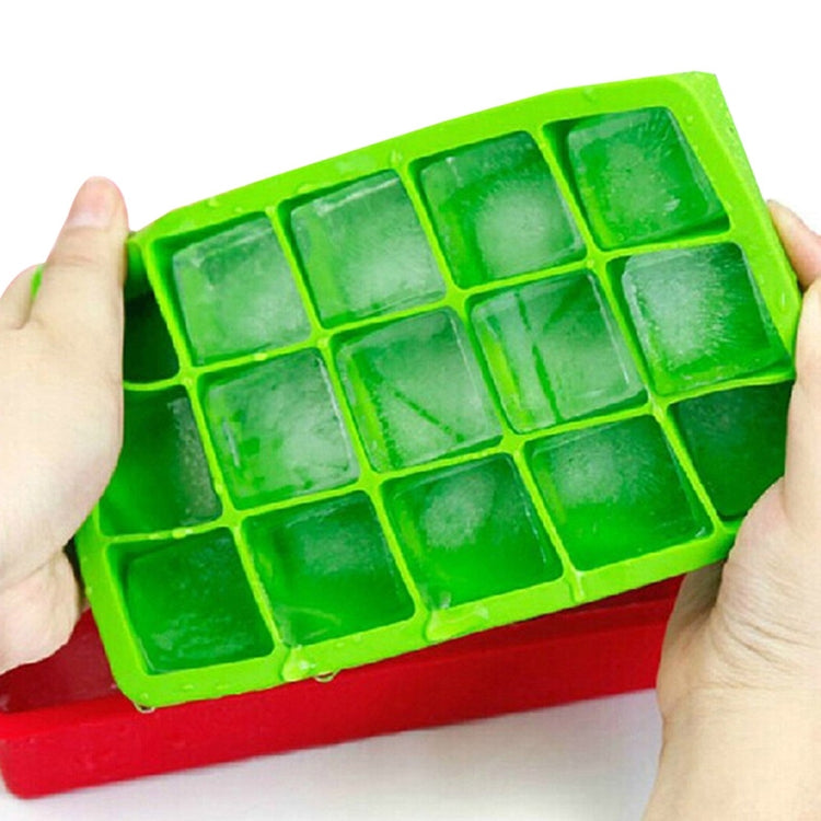 15 Grids DIY Big Ice Cube Mold Square Shape Silicone Ice Tray Fruit Ice Cream Maker