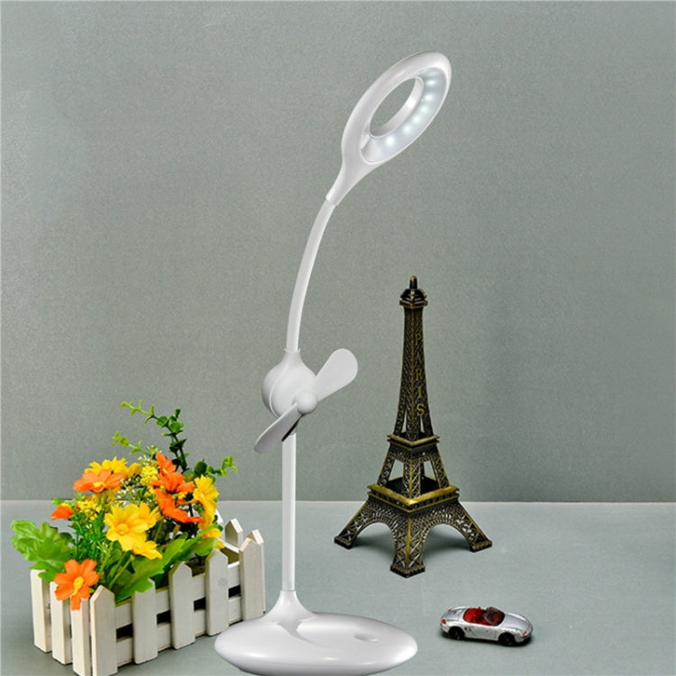 LED Eye Protection Touch Switch Table Lamp Study Reading Children Desk Lights Night Light with Mini Fan
