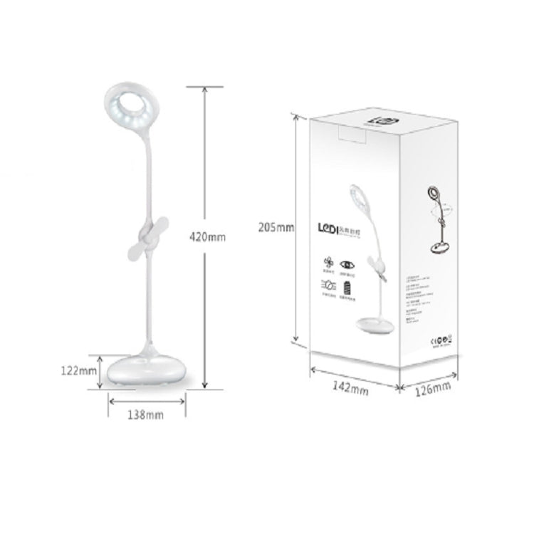 LED Eye Protection Touch Switch Table Lamp Study Reading Children Desk Lights Night Light with Mini Fan