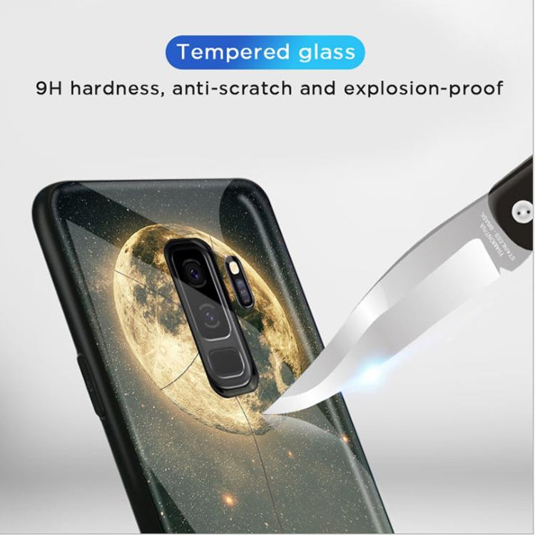 For Galaxy S9 Plus Mobile Phone Cover Glass Painted Soft Case Edge TPU Mobile Cover Case