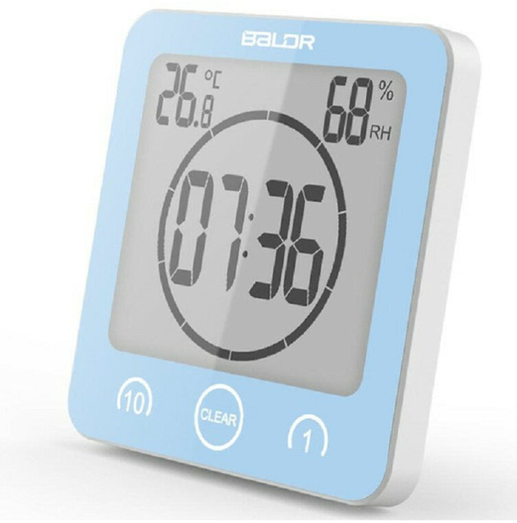 LCD Digital Waterproof Water Splashes Bathroom Wall Clock Shower Clocks Timer Temperature Humidity Kitchen Wash Room Timers
