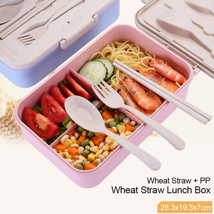 Portable Weat Straw Lunch Boxes Bento Box With Compartments Tableware