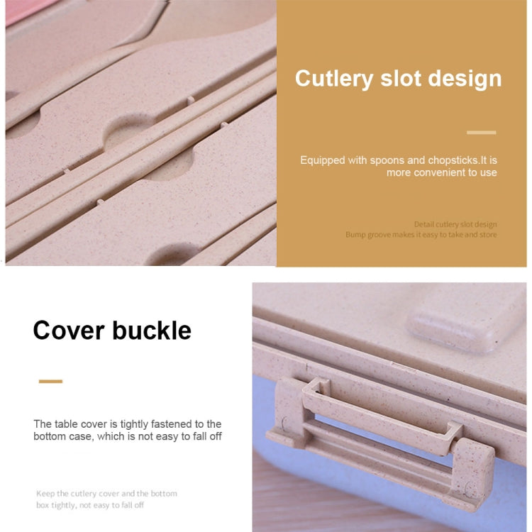 Portable Weat Straw Lunch Boxes Bento Box With Compartments Tableware