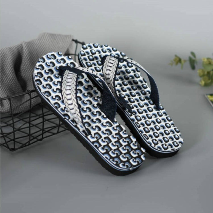 2 Pairs Men Anti-slip Soft Bottom Fashion Wear Massage Sandals Slippers, Size:42(Circle Blue)