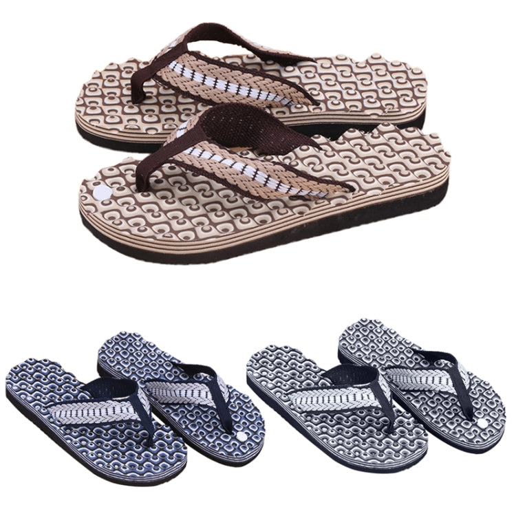 2 Pairs Men Anti-slip Soft Bottom Fashion Wear Massage Sandals Slippers, Size:42(Circle Blue)