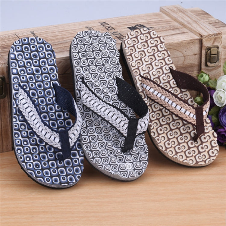2 Pairs Men Anti-slip Soft Bottom Fashion Wear Massage Sandals Slippers, Size:42(Circle Blue)