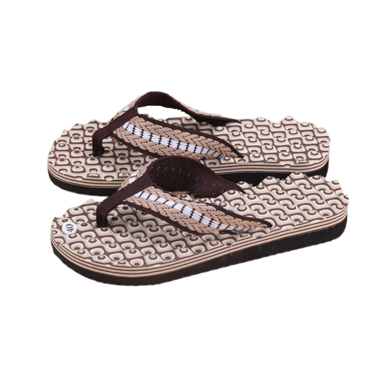 2 Pairs Men Anti-slip Soft Bottom Fashion Wear Massage Sandals Slippers, Size:42(Circle Blue)