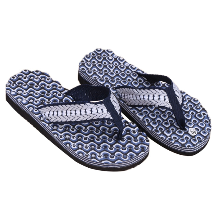 2 Pairs Men Anti-slip Soft Bottom Fashion Wear Massage Sandals Slippers, Size:42(Circle Blue)