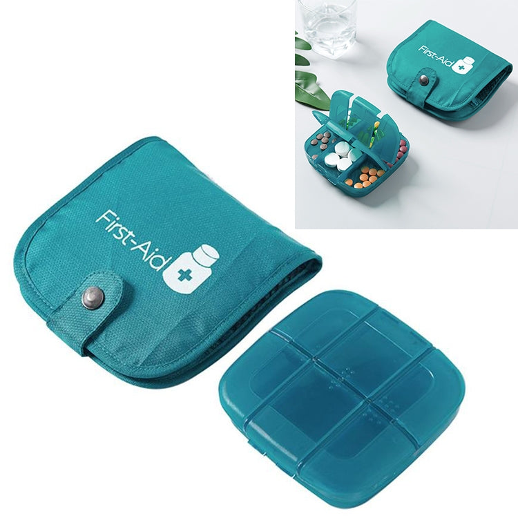 Portable Pill Medicine Storage Box Travel Pill Case Bag Organizer, Color:Green Medicine Box + Medicine Bag