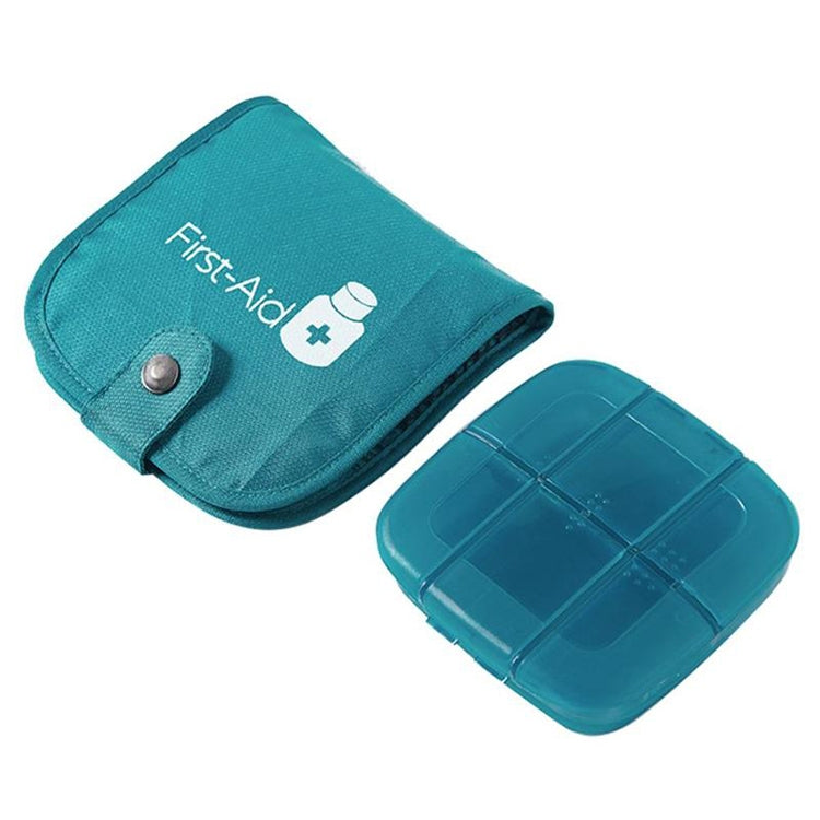 Portable Pill Medicine Storage Box Travel Pill Case Bag Organizer, Color:Green Medicine Box + Medicine Bag