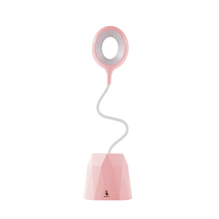 Creative Pen Holder Touch Switch Student Reading Light Eye-protection Small Table Lamp with 3 Gear Dimming, Capacity:2000mAh(Pink)