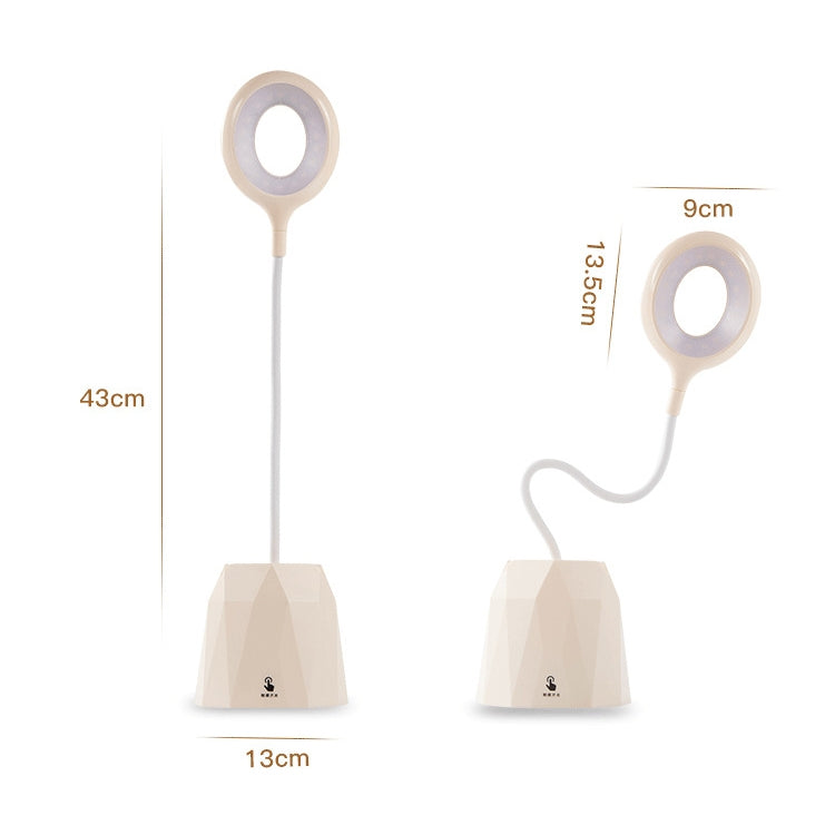 Creative Pen Holder Touch Switch Student Reading Light Eye-protection Small Table Lamp with 3 Gear Dimming, Capacity:2000mAh(Pink)