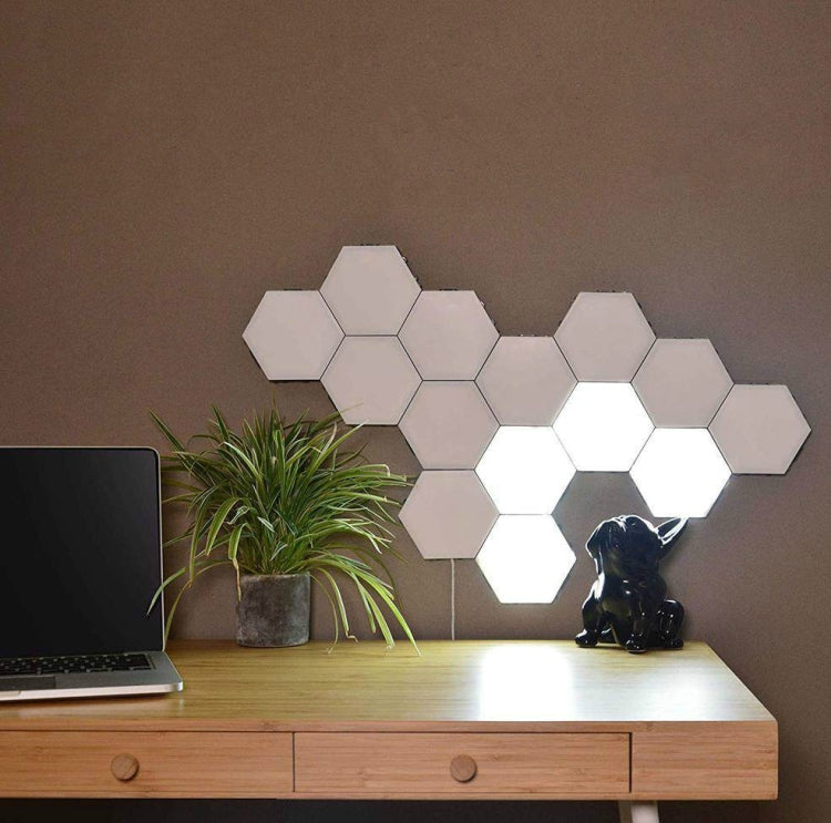 Touch-sensitive Honeycomb Quantum Lamp Assembly Combination Background Aisle Wall Lamp, Color:6pcs(Red, Green, Blue, Yellow, Pink and White)