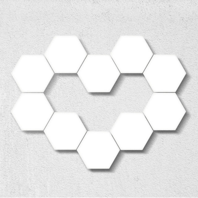 Touch-sensitive Honeycomb Quantum Lamp Assembly Combination Background Aisle Wall Lamp, Color:6pcs(Red, Green, Blue, Yellow, Pink and White)