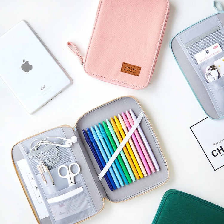 Creative Pencil Case Canvas Zipper Large Capacity Cute Pencil Box Portable Storage Bag School Stationery