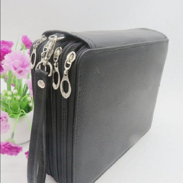 PU Leather School Pencil Case 184 Holes Large Capacity Colored Pencil Bag Box Multi-functional Pencilcase Art Supplies Gift Without Pen