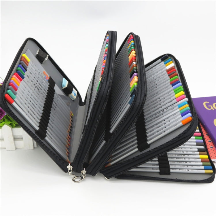 PU Leather School Pencil Case 184 Holes Large Capacity Colored Pencil Bag Box Multi-functional Pencilcase Art Supplies Gift Without Pen