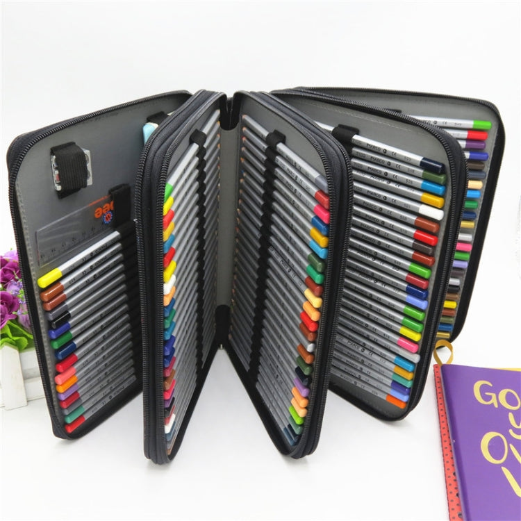 PU Leather School Pencil Case 184 Holes Large Capacity Colored Pencil Bag Box Multi-functional Pencilcase Art Supplies Gift Without Pen