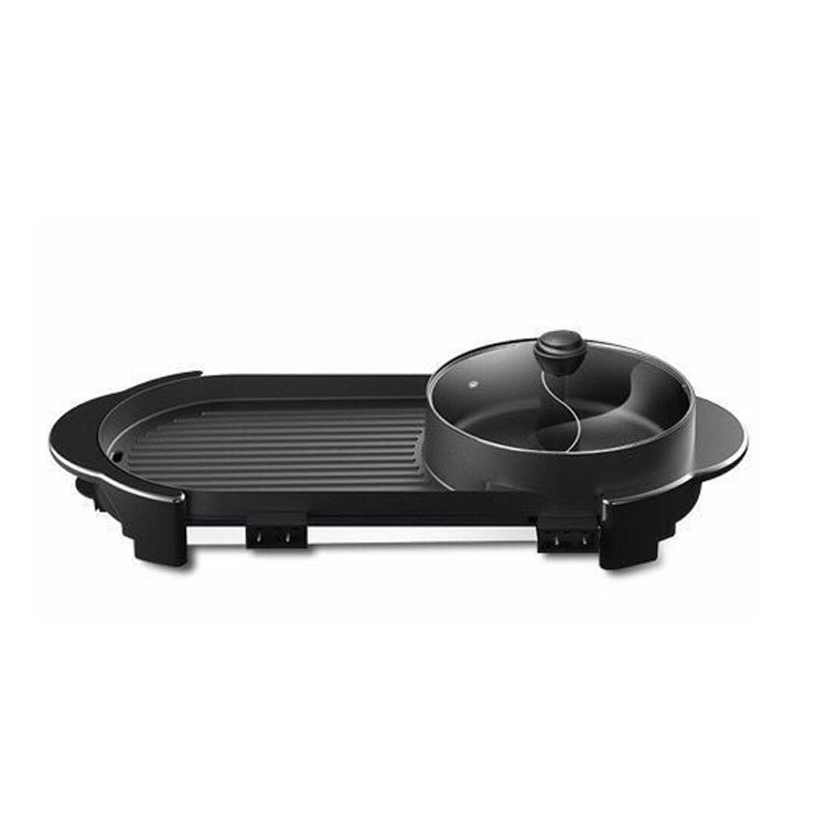 Smokeless Electric Grill Non-stick Chafing Dish Home Appliances, Style:Long removable separable roast pot