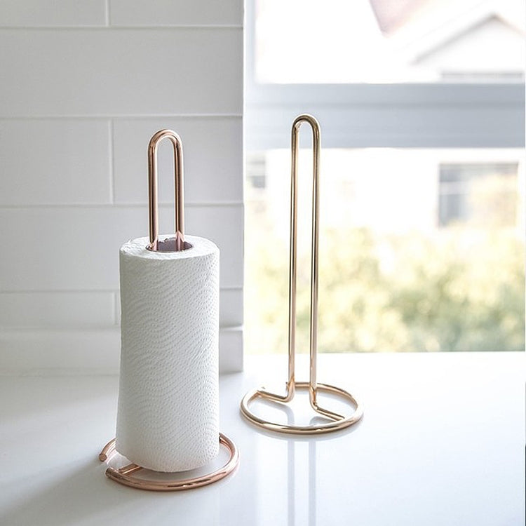 QH161 Creative Wrought Iron Dining Table Roll Holder Free Punching Vertical Paper Towel Storage Rack