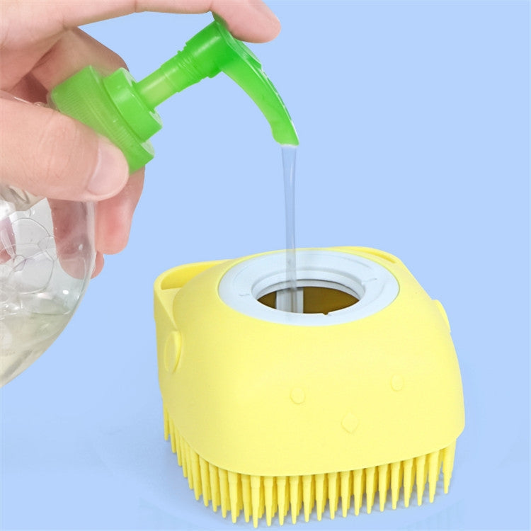 Pet Bath Massage Brush Dog Rub Bath Gloves with Brush(Random Color Delivery)