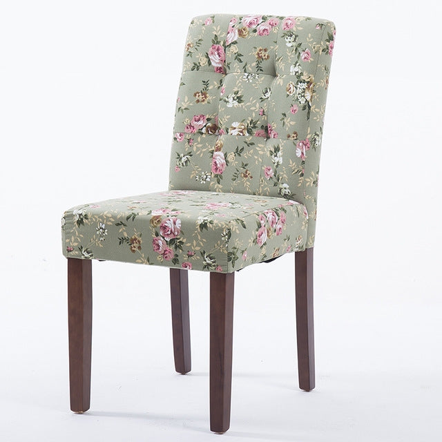 Dining  Chair Solid Wood Dining Chairs Coffee Restaurant Hotel Chair Fabric Simple Modern Home Desk Stool