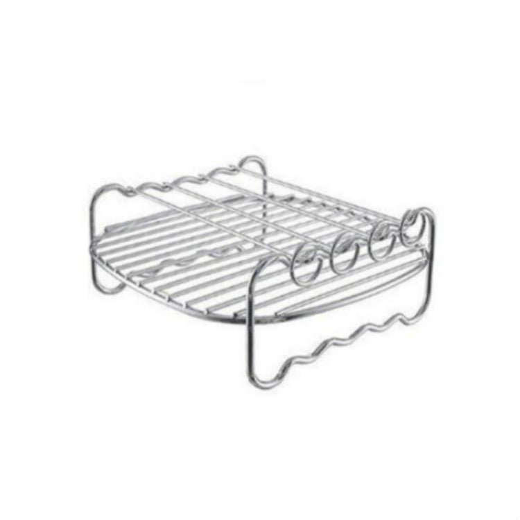 Air Electric Fryer Accessories 304 Stainless Steel 9 Inch Double Barbecue Bread Steaming Rack Square 20.5x20.5cm