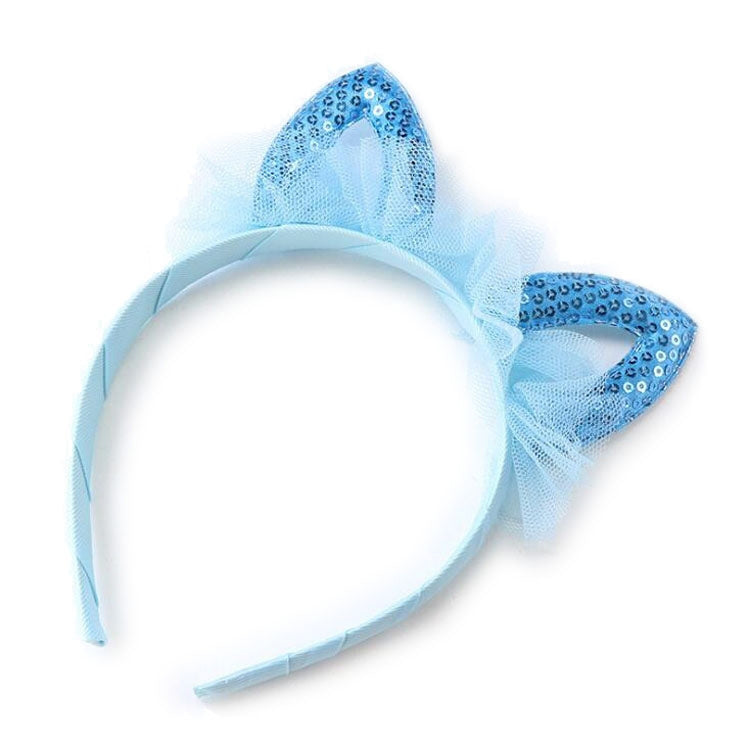 Cute Sequined Cat Ears Mesh Headband