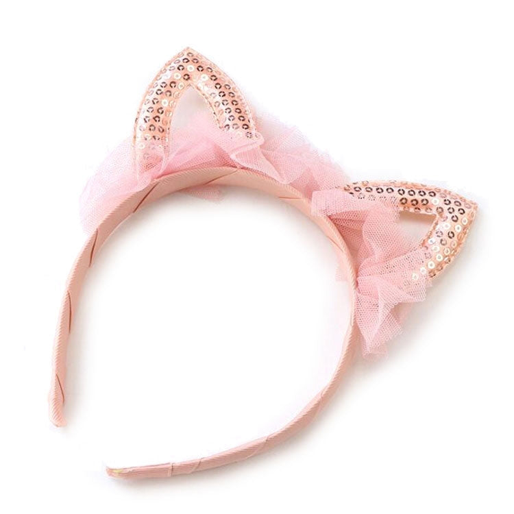 Cute Sequined Cat Ears Mesh Headband