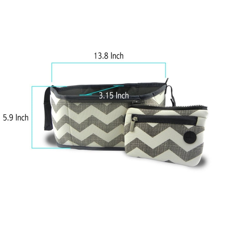 Stroller Organizer and Cup Holder with Detachable Wristlet Diaper Bag Hanging Basket Storage Bag