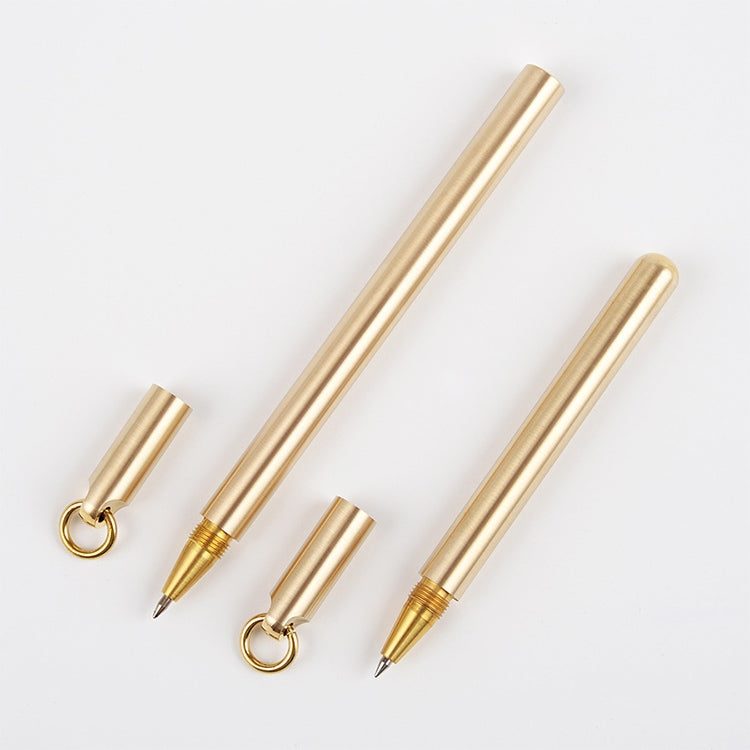 Black Ink Explosion-proof Brass Handmade Signature Pen Retro Pen Pure Copper Pen Neutral Water Pen, Size:Long