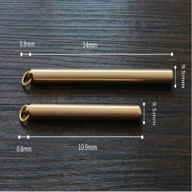 Black Ink Explosion-proof Brass Handmade Signature Pen Retro Pen Pure Copper Pen Neutral Water Pen, Size:Long