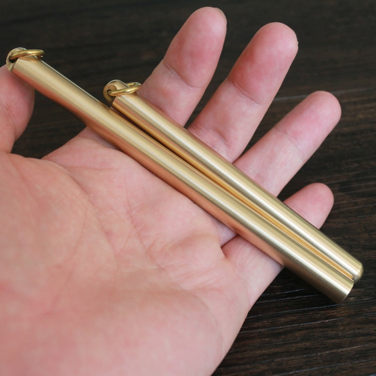 Black Ink Explosion-proof Brass Handmade Signature Pen Retro Pen Pure Copper Pen Neutral Water Pen, Size:Long