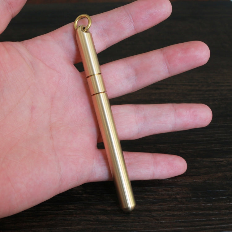 Black Ink Explosion-proof Brass Handmade Signature Pen Retro Pen Pure Copper Pen Neutral Water Pen, Size:Long