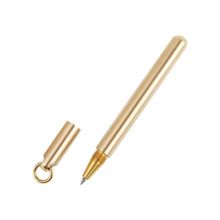Black Ink Explosion-proof Brass Handmade Signature Pen Retro Pen Pure Copper Pen Neutral Water Pen, Size:Short