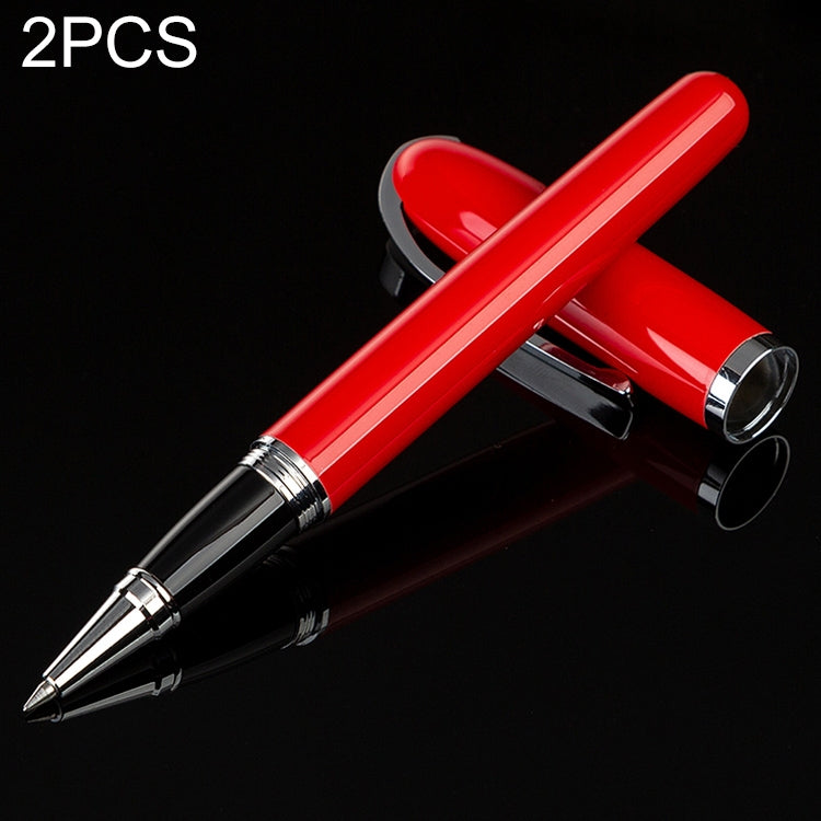 2 PCS Black Roll Ball Pen Ballpoint Pens School Office Stationery Luxury Birthday Gift