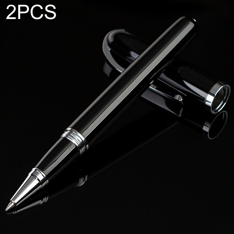 2 PCS Black Roll Ball Pen Ballpoint Pens School Office Stationery Luxury Birthday Gift
