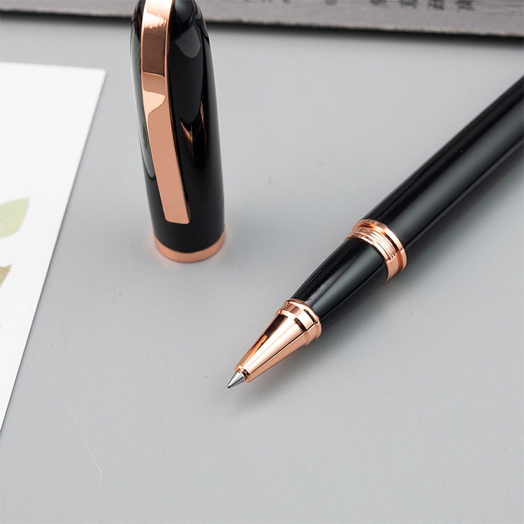 2 PCS Black Roll Ball Pen Ballpoint Pens School Office Stationery Luxury Birthday Gift